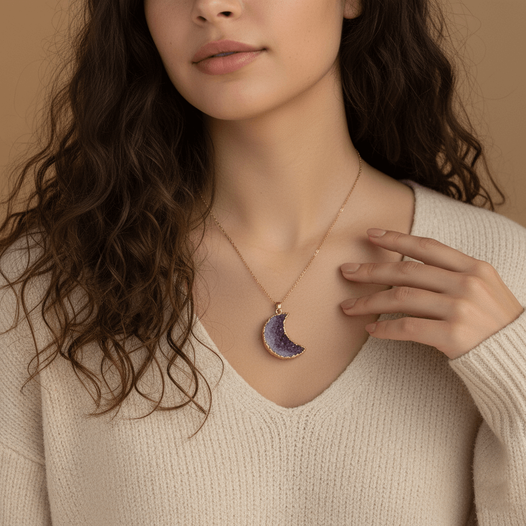 Amethyst Moon Necklace